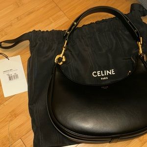 Celine ava black leather medium bag
